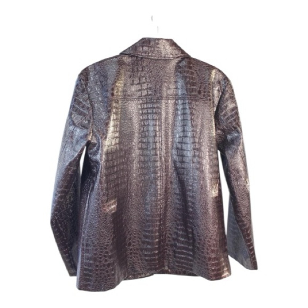 Rachel Comey x Target Faux Croc Leather Jacket Y2K Brown XS | Like New - Picture 7 of 9